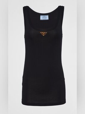 NWT $1,120 Prada Ribbed Knit Jersey Tank Size 38 Gift Box Included